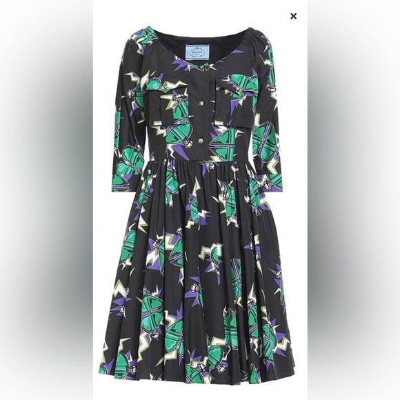 PRADA midi dress black with hearts - Picture 1 of 11